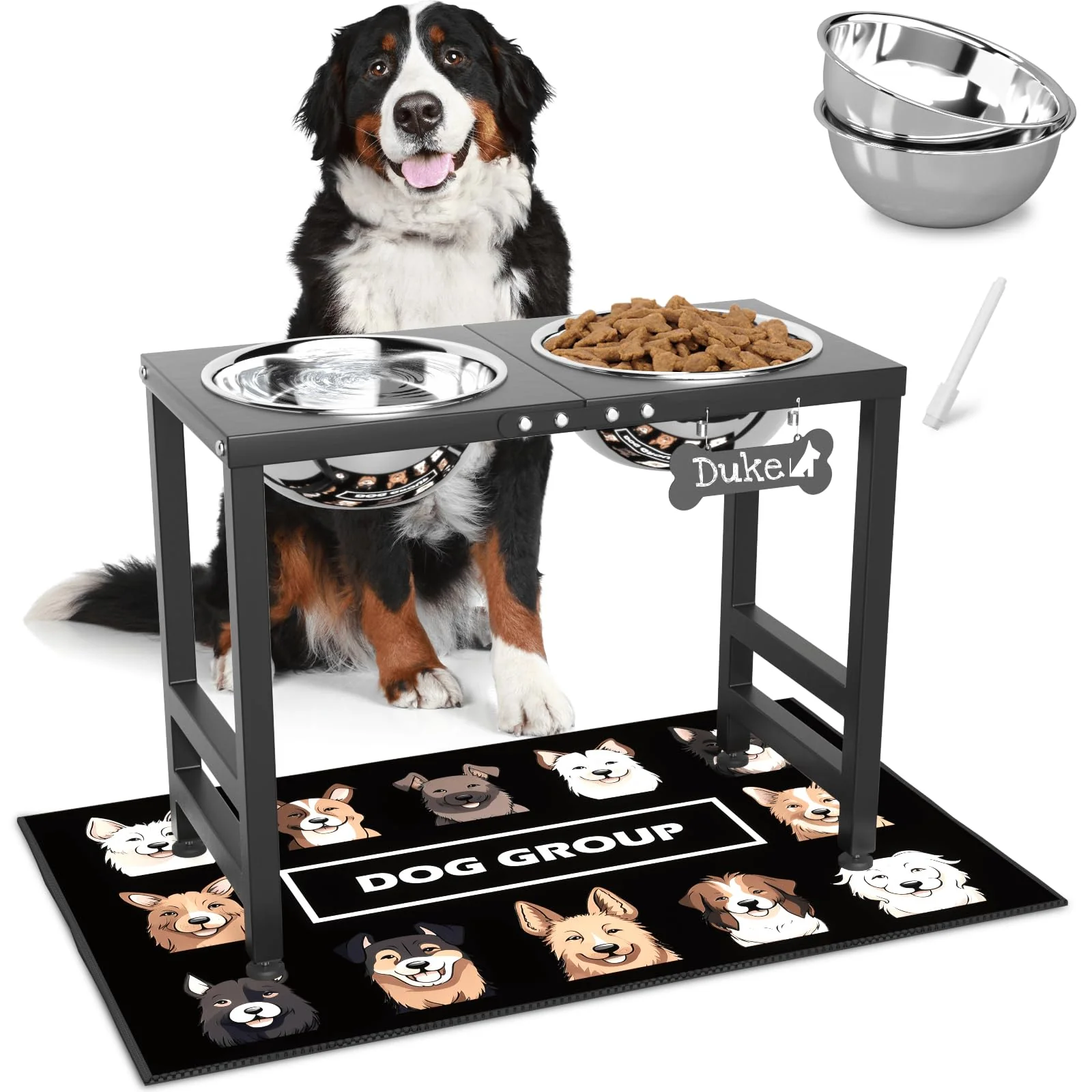 Minimalist ADENGL d Dog Bowls for Large Breeds — 17-Inch Raised Stand 2x101oz Bowls Sustainable