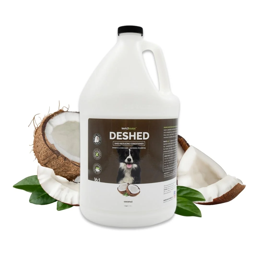 Modern Bark2Basics DeShedding Dog Conditioner – 1 Gallon Reduces Shedding Omega 3 6 USA Made Environmentally Friendly