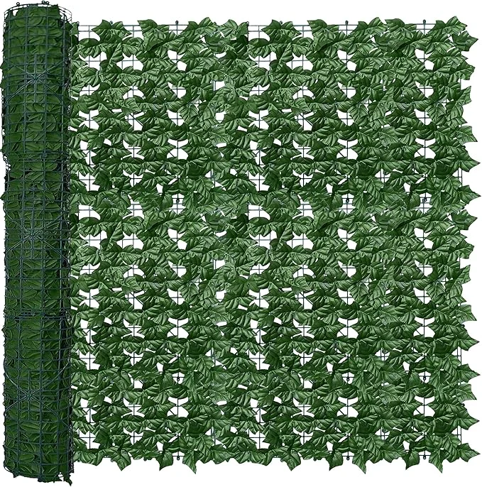 Durable Artificial Fence Privacy Screen 4FT x 20FT UV-Anti Faux Greenery Backdrop Ivy Long-Lasting