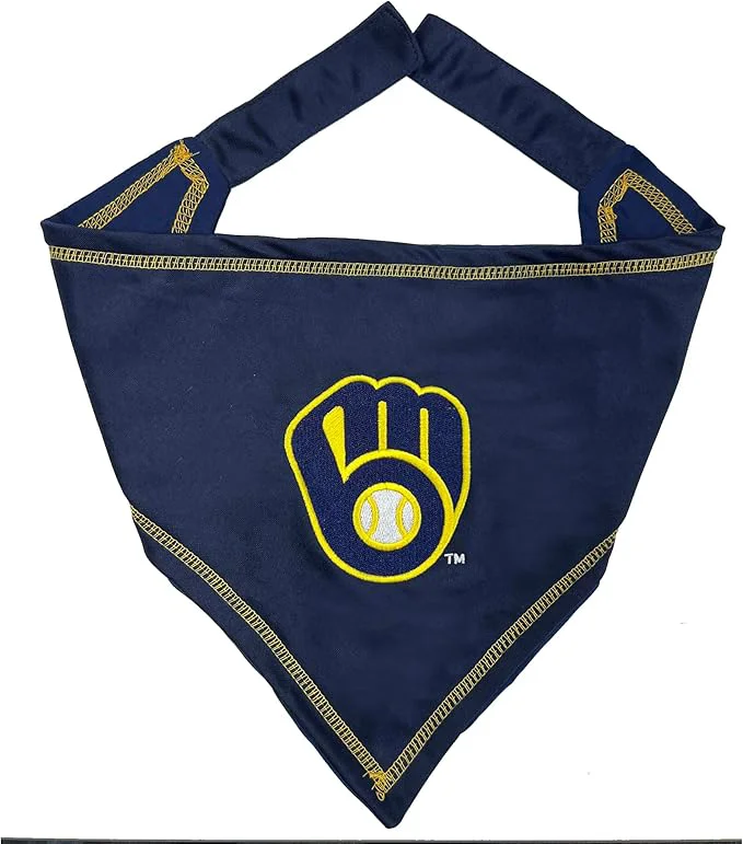 Dependable Pets First Milwaukee Brewers TIE Bandana Small Medium. Dog Bandana Scarf Bib Prestigious