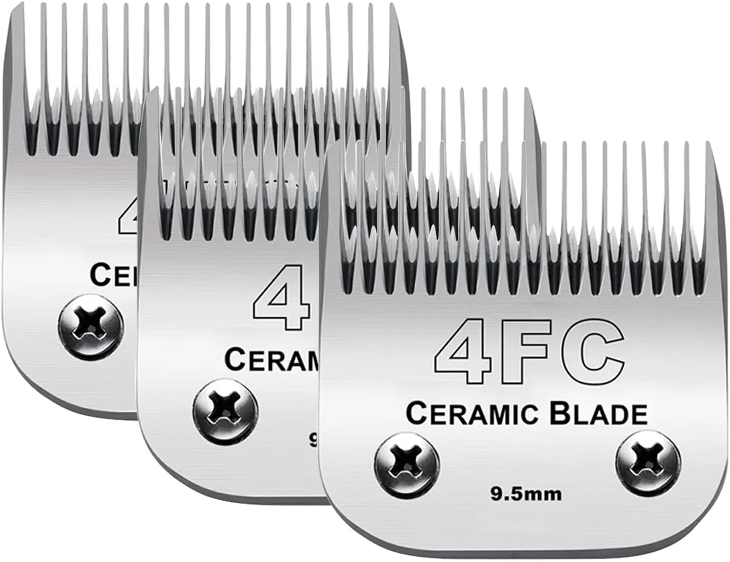 Superior 3PCS 4FC Blades Dog Grooming Clipper Blades Compatible with Andis Pet Clipper Oster A5 Wahl KM Series Dog Clipper Ceramic Blade Stainless Steel Blade Fashionable
