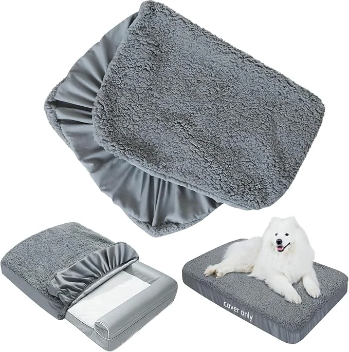 Advanced Dog Bed Covers 2 Pack Soft Plush Washable Waterproof Pet Mattress Innovative