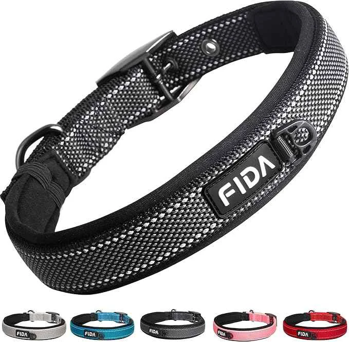 Authentic Fida Heavy Duty Dog Collar Ultra Comfortable Soft Neoprene Padded Adjustable Unique