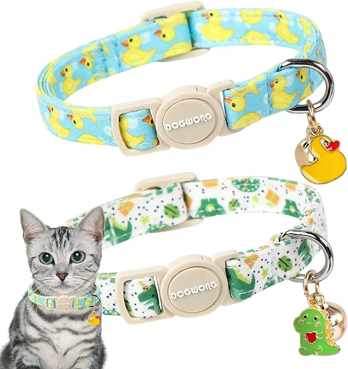 Verified 2 Pack Summer Duck Dinosaur Cat Collars Breakaway Superior