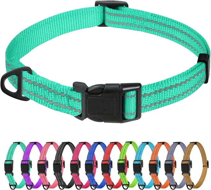 Versatile TagME Reflective Nylon Dog Collars Adjustable Classic Pet Collar Convenient