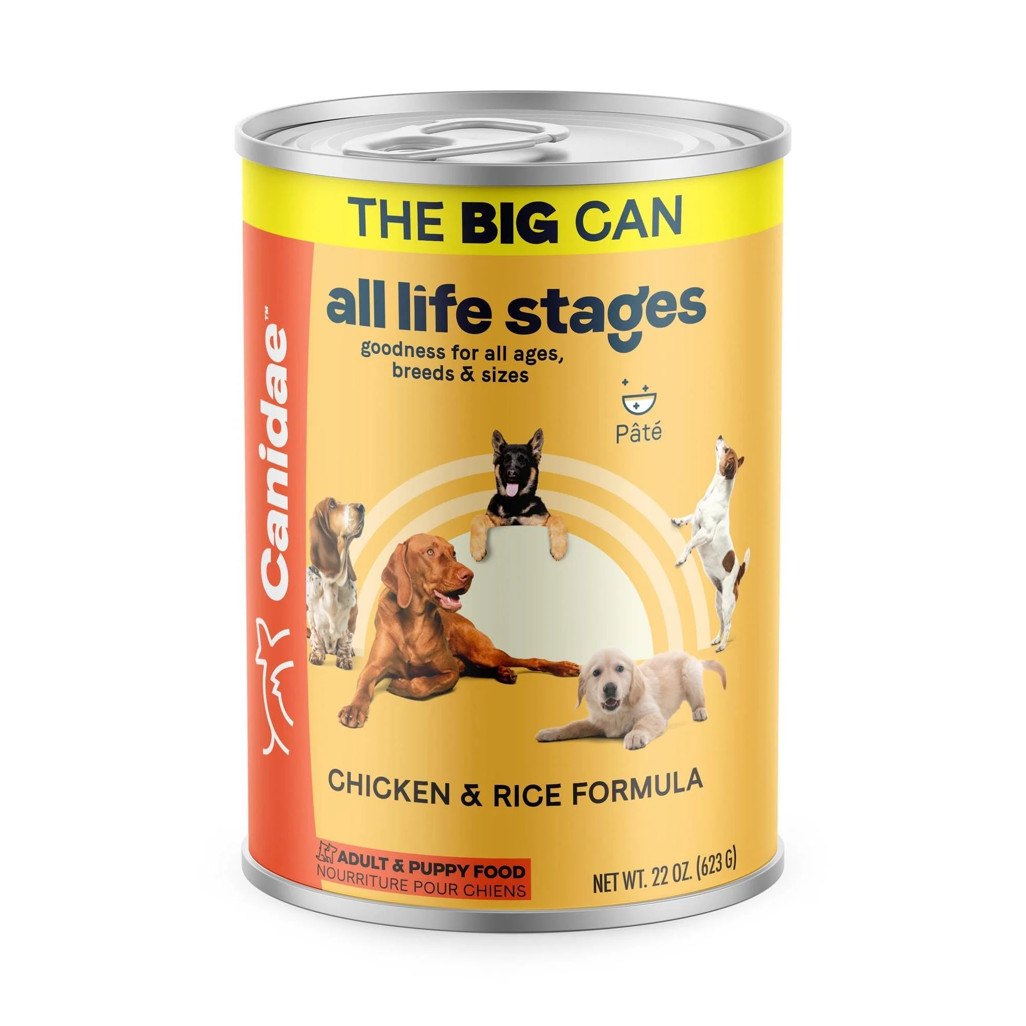 World-Class CANIDAE All Life Stages Wet Dog Food – Chicken Rice 22 oz Case of 12 Traditional