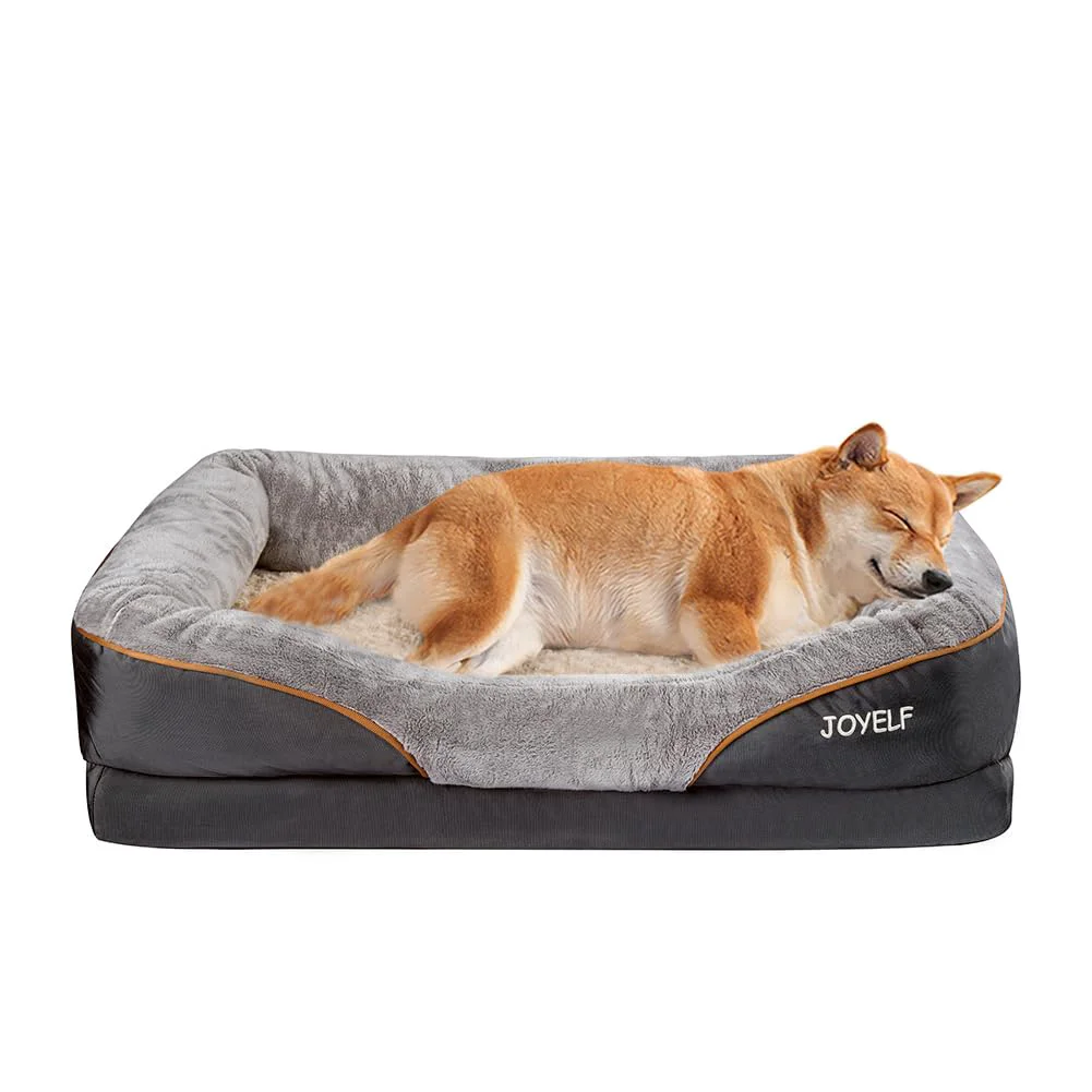 Versatile JOYELF Large Memory Foam Dog Bed – Orthopedic Comfort with Removable Cover Squeaker Toy Gift Certified