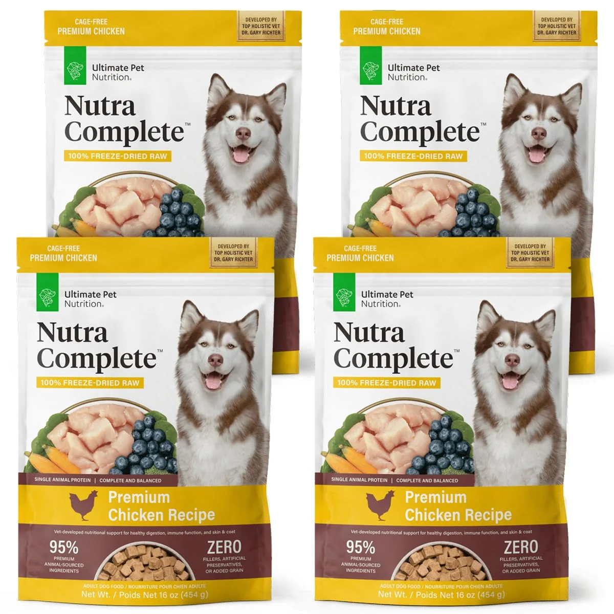 High-Grade Nutra Complete by Pet Nutrition — ze-Dried Raw Dog Food Chicken 4-Pack Flexible