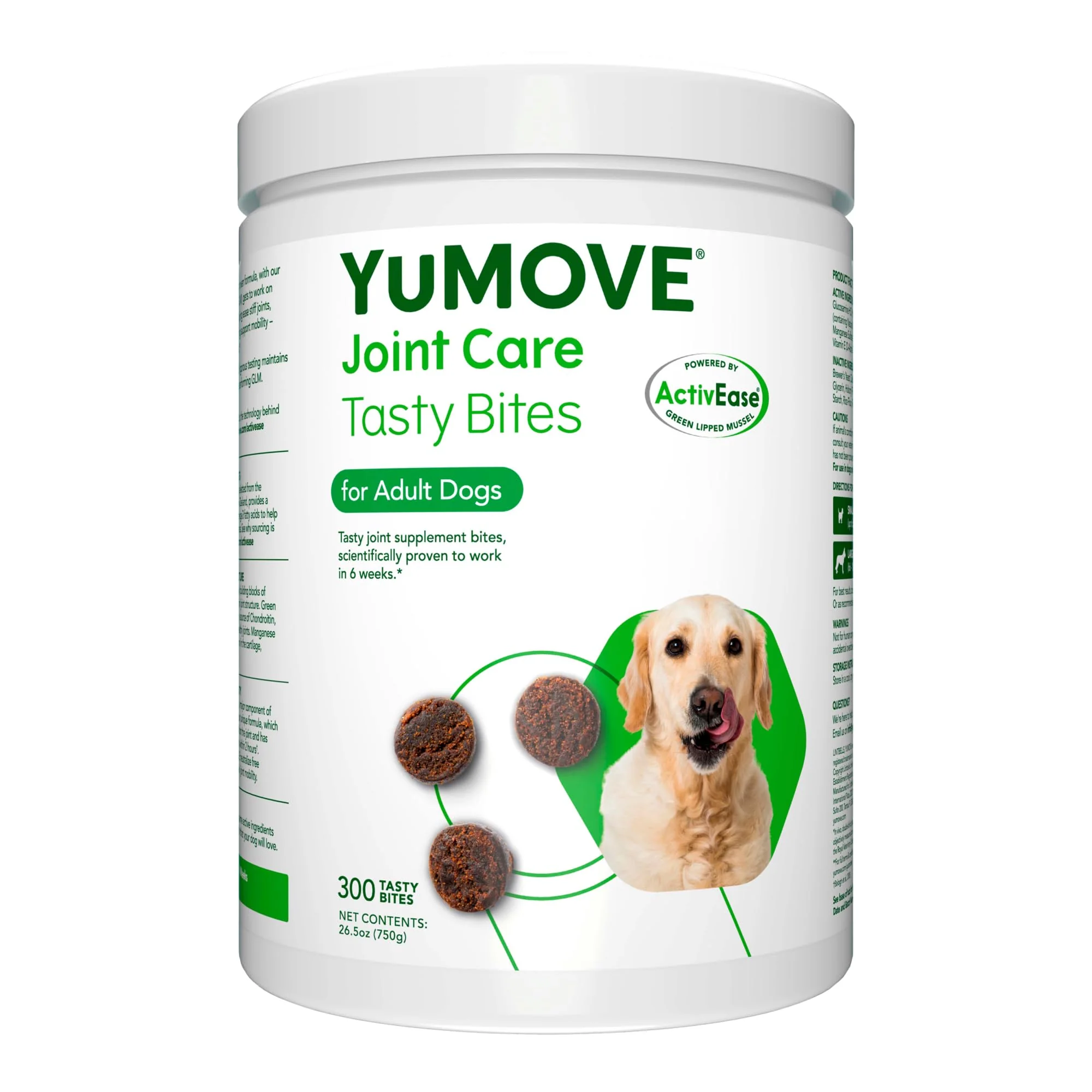 Verified YuMOVE Dog Joint Supplement – Hip Joint Support with Glucosamine Green Lipped Mussel Omega-3s 300 Bites Authentic