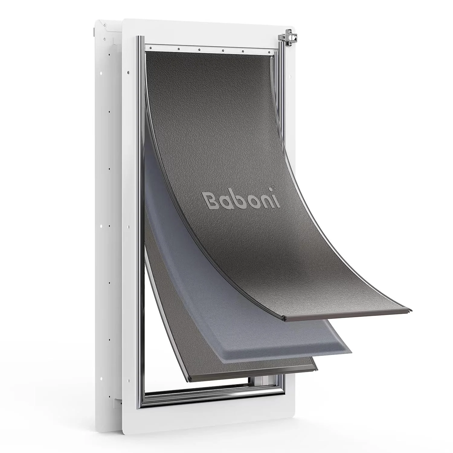 Artisan Baboni 3-Flaps Pet Door for Interior Exterior Doors – Steel Frame Telescoping Tunnel Up to 220 lb X-Large First-Class