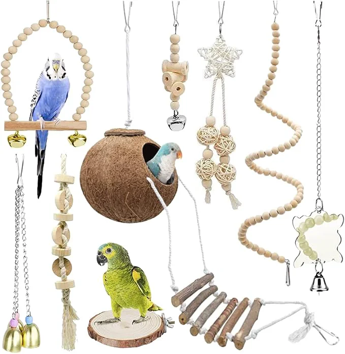 Healthy 9-Piece Parrots Chewing Toy Set Effective