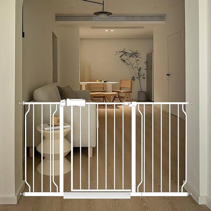 Trusted White Extra Wide Baby Gate 53-57.5 inch Versatile