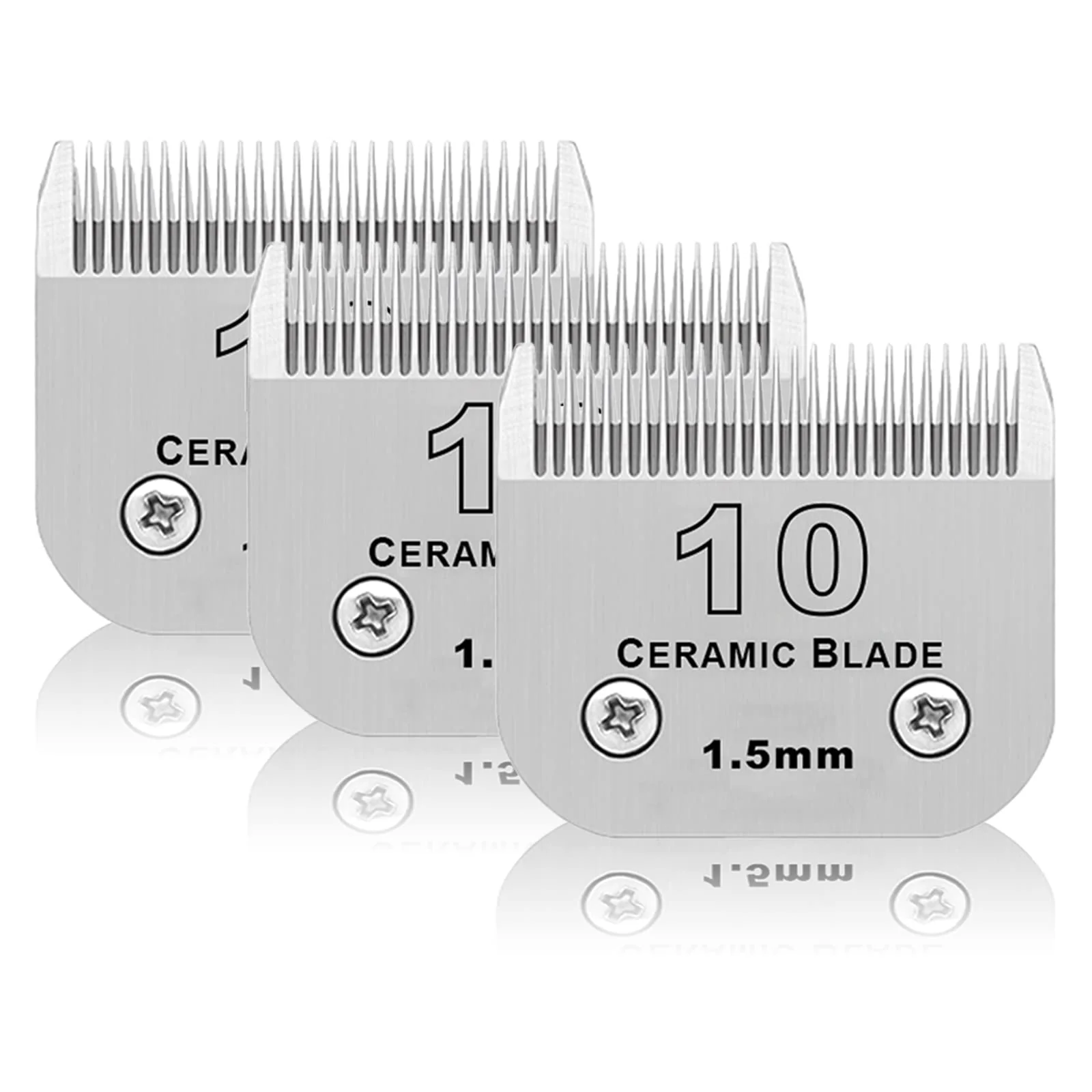Green DODAER 3 Pack 10 Detachable Dog Grooming Ceramic Blades – 1 16 1.5mm Cut Eco-Friendly