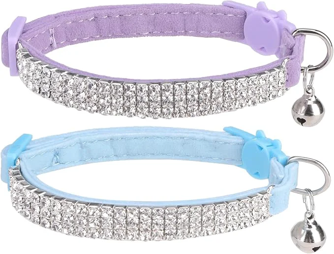 Certified EXPAWLORER Soft Velvet Safe Cat Collars Healthy