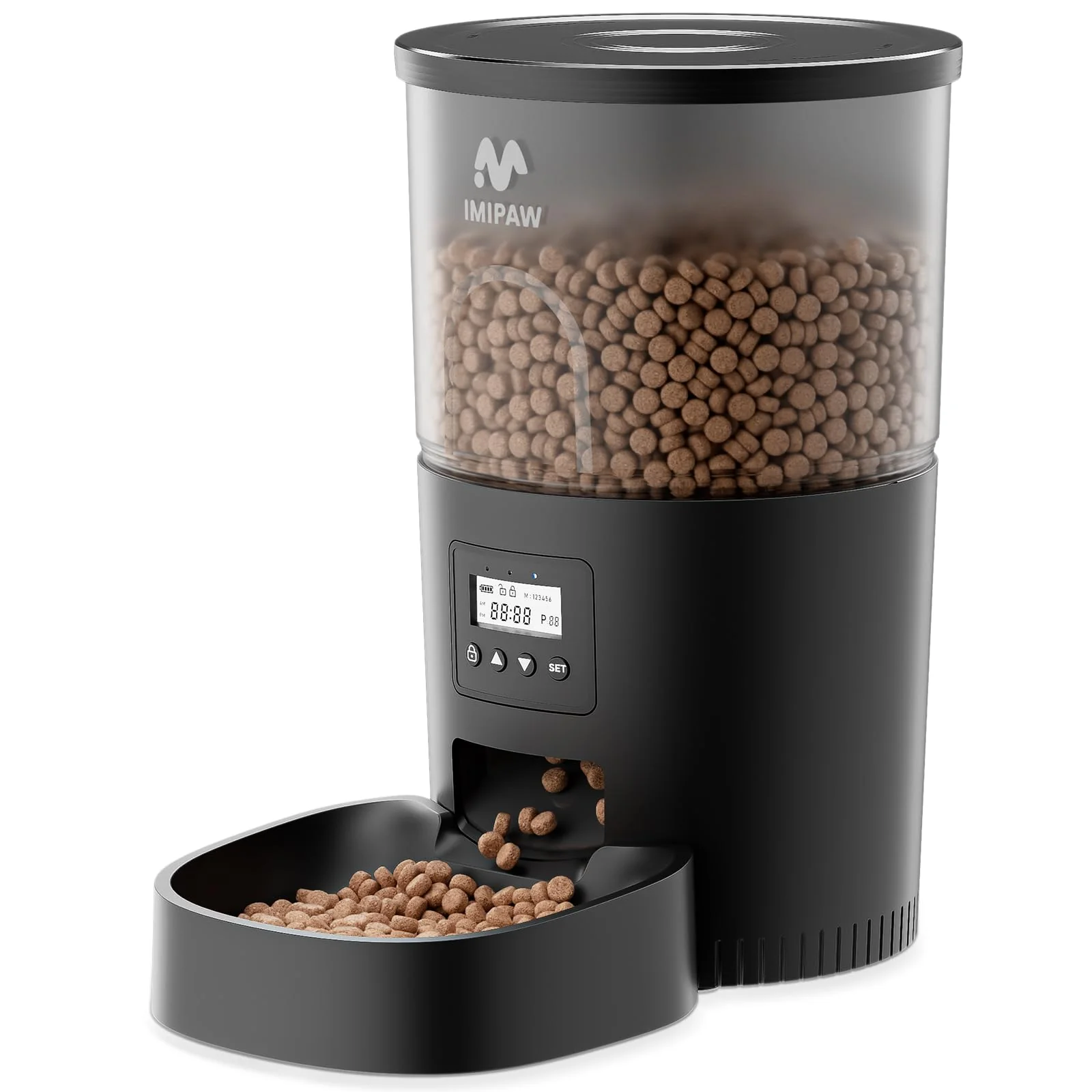 Verified IMIPAW Automatic Cat Feeder 3L Timed Dispenser Dual Power 1-6 Meals Day Responsible