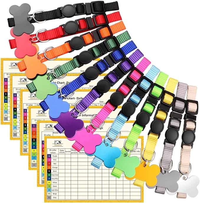 Breathable Upgraded Puppy Collars for Litter Puppy ID Collars Whelping Supplies Soft Nylon Flexible