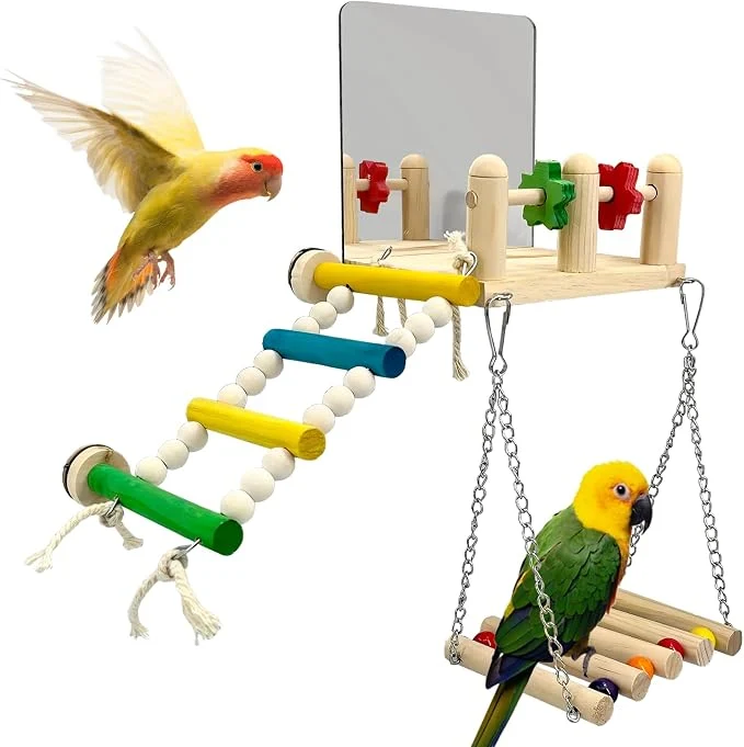 Modern Bird Toys Wooden Play Gym World-Class