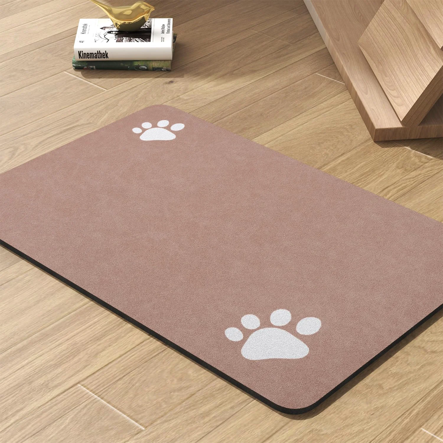 Official Padoor Pet Feeding Mat - Absorbent Quick-Dry No-Stain Dusty Pink 16x24 Selected