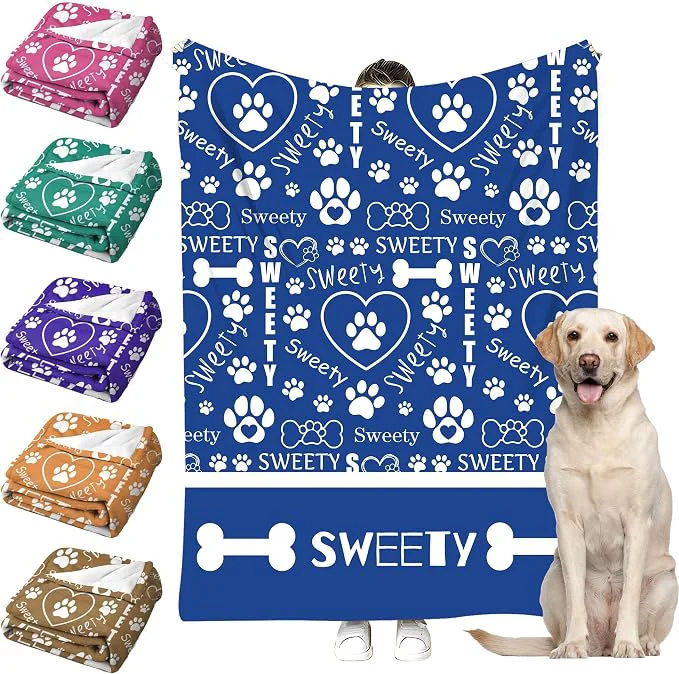 Fast Personalized Paw Print Dog Blanket Elite