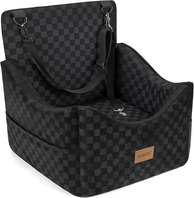 Classic JOEJOY d Dog Car Seat for Small Medium Dogs up to 35 lbs Memory Foam Booster Seat with Detachable Washable Cover Travel-Safe Car Bed with Safety Belts Storage Pockets BlackAbout ThisOverview Advanced
