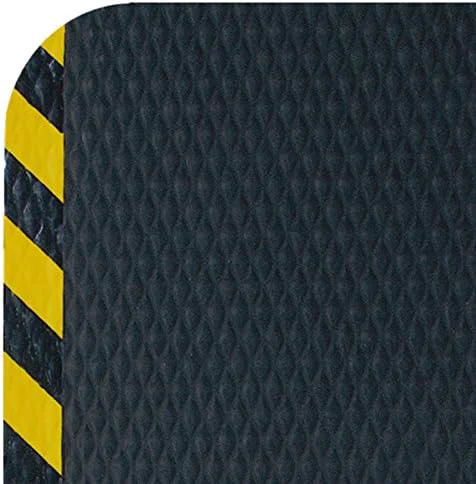 Comfortable American Floor Mats Hog Heaven Premium 7 8 Black Yellow Border 3' x 10' Nitrile Backed Anti-Fatigue Comfort Mat Elegant