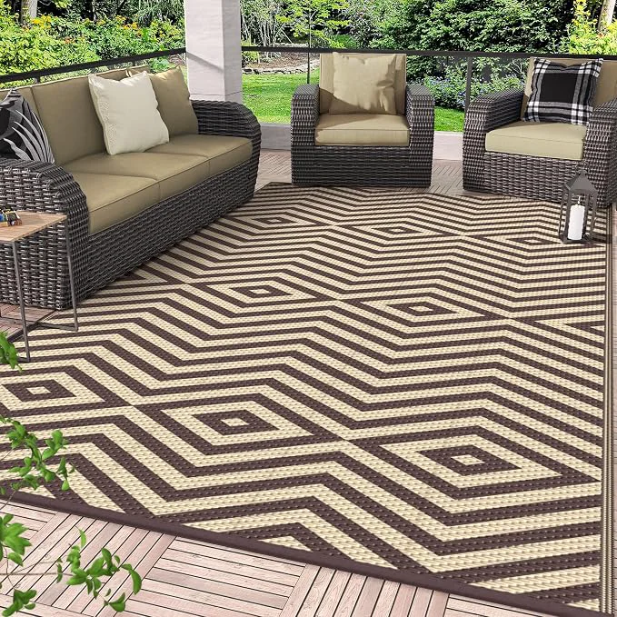 Original GENIMO Outdoor Rug for Patio Lightweight Waterproof Modern RV Consistent