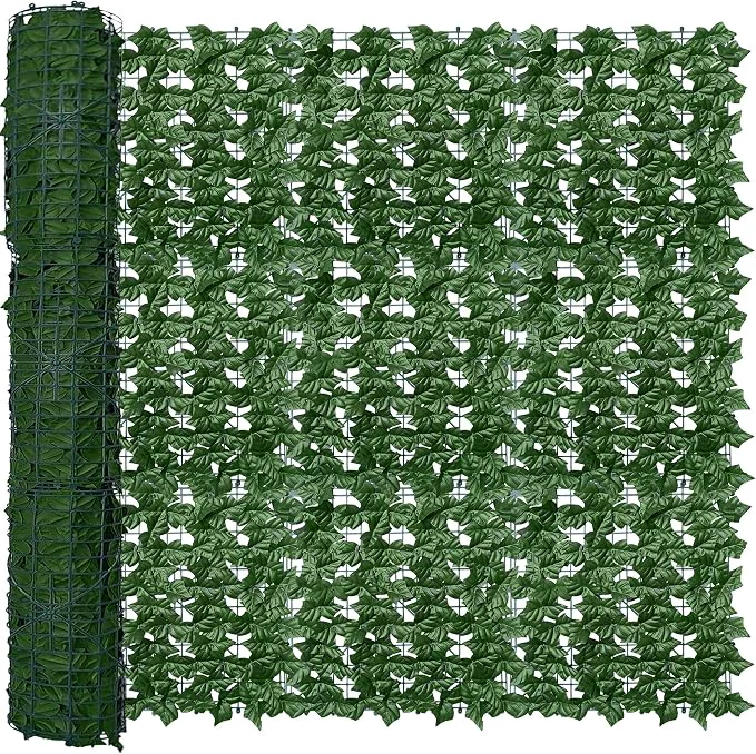 Soft Artificial Fence Privacy Screen 5FT x 50FT UV-Anti Faux Greenery Backdrop Ivy Certified