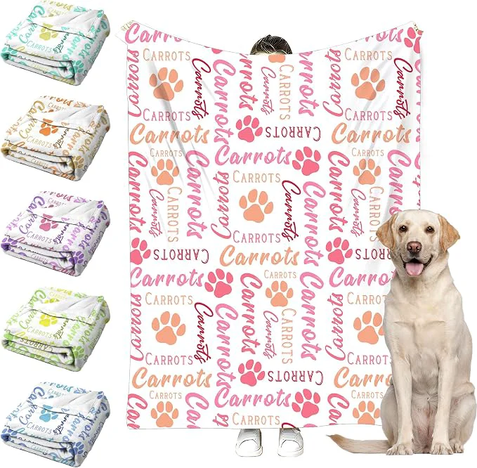 Stylish Personalized Paw Print Dog Blanket Excellent