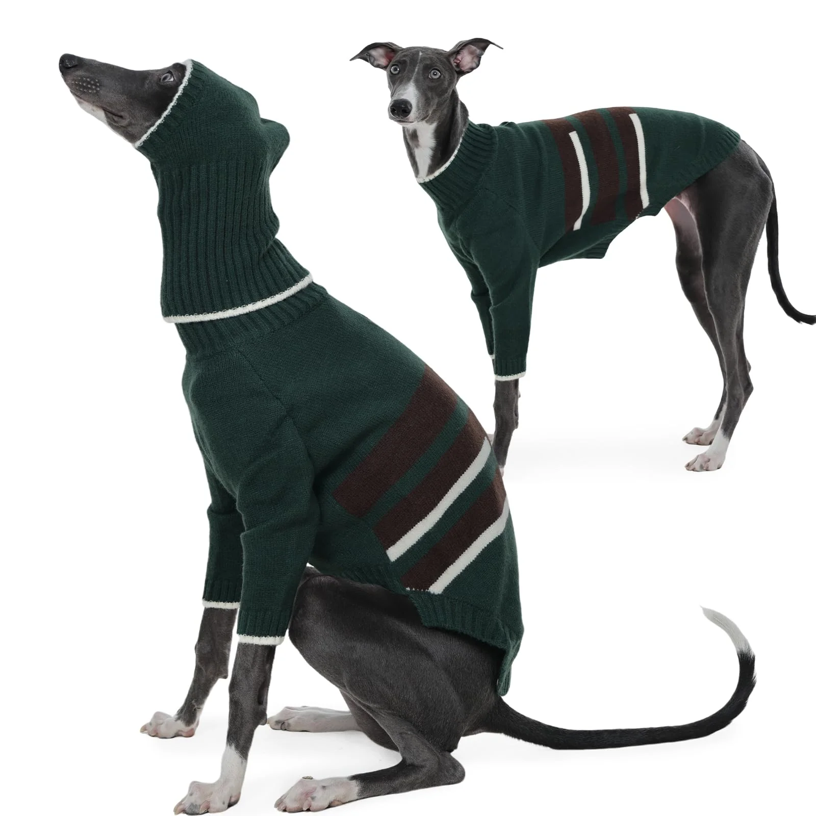 Smooth IECOii Warm Italian Greyhound Sweater with Detachable Hood for Medium Sighthounds Fall Winter Knitwear Top-Quality