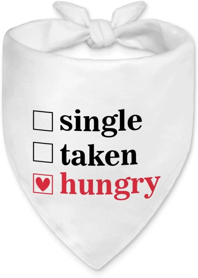 Versatile Funny Valentine's Day Dog Bandana Single Taken Hungry Checklist Dog Bandana Consistent