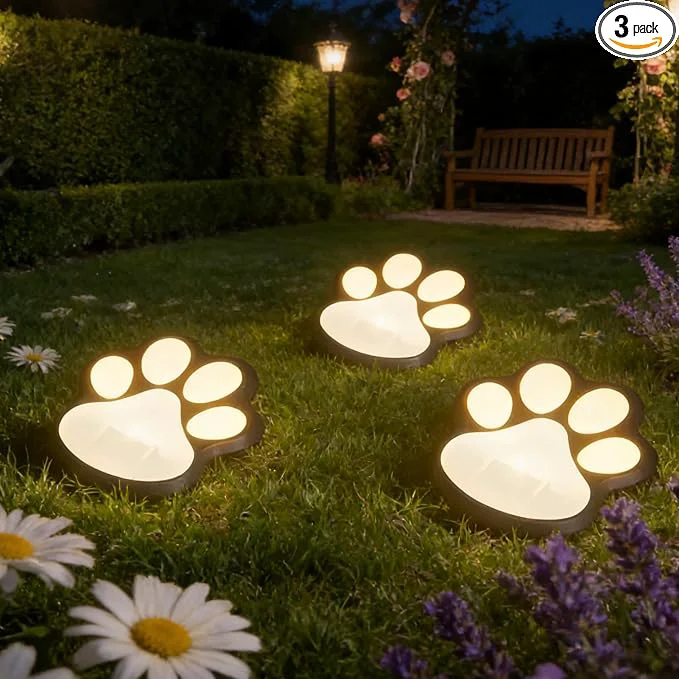 Lightweight 3pcs-Solar Paw Print Lights Wireless of Cat Dog Animal Solar Lights Outdoor High-Performance