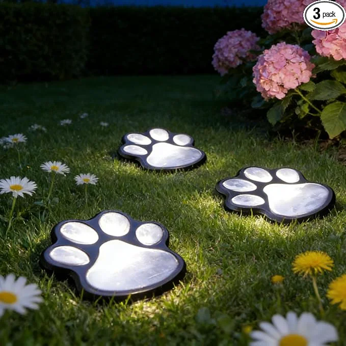 Contemporary 3pcs-Solar Paw Print Lights Wireless of Cat Dog Animal Solar Lights Outdoor Expertly Made
