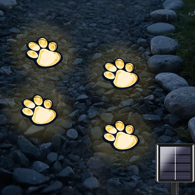 Modern Paw Print Solar Lights Healthy
