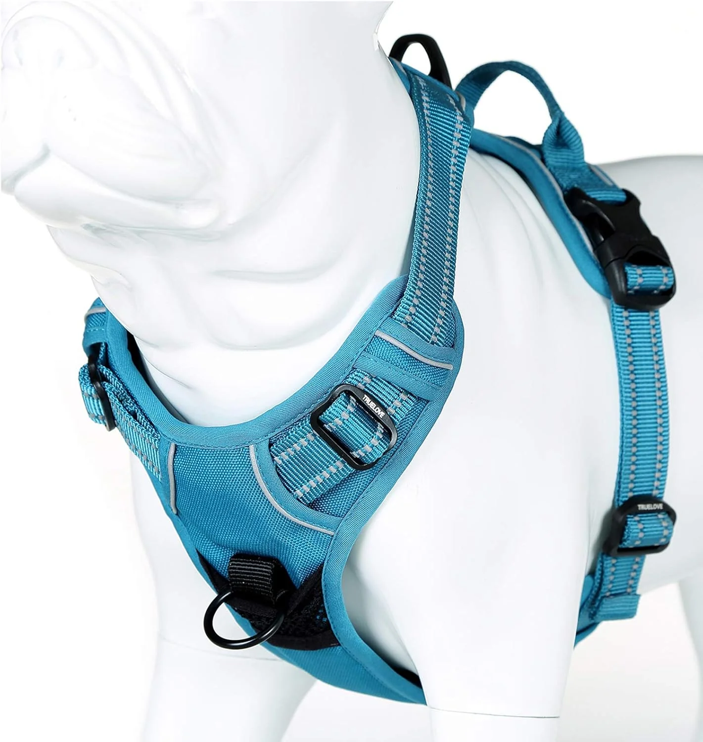 Authentic Truelove No Pull Dog Harness with Easy Control Handle and 2 Leash Attachments Reflective Adjustable Pet Vest Enhanced