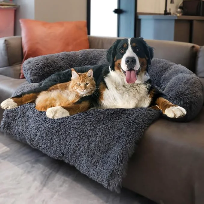Clean Calming Dogs Cats Bed Mats Dog Pad Washable Removable Couch Cover Plush Long Relaxed