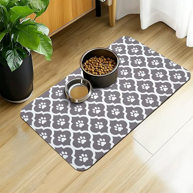 Consistent Dog Food Mat 17X30 Inch Pet Feeding Absorbent Mats Easy-to-Use