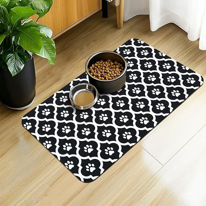 Smooth Dog Food Mat 17X30 Inch Pet Feeding Absorbent Mats Next-Generation