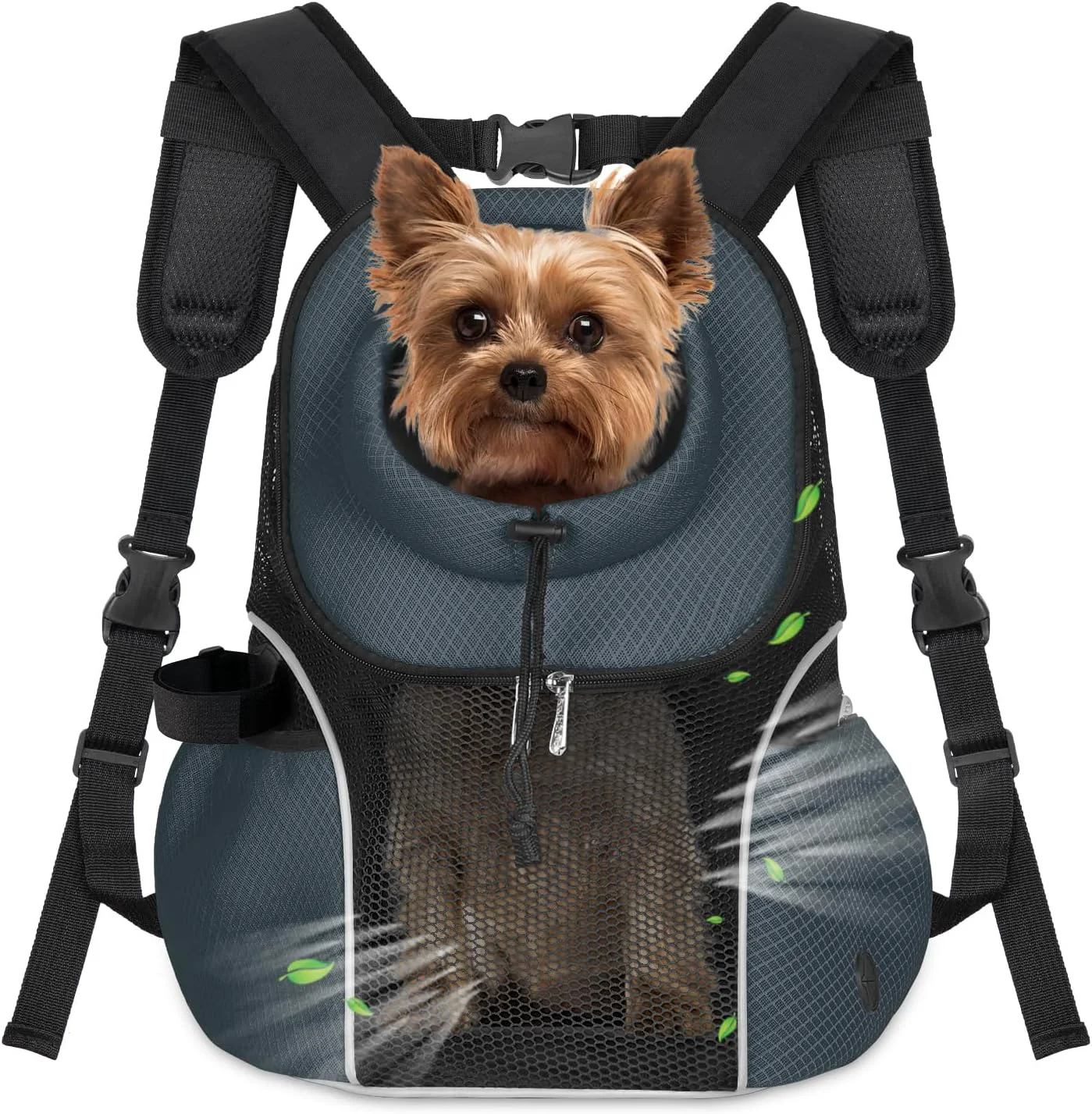 Luxury WOYYHO Pet Dog Carrier Backpack Small Dog Front Backpack Ventilated Mesh Dog Travel Back Pack with Safety Belt for Travel Hiking Cycling Outdoor Adventures Size L 10-14 lbs Dark Gray Professional