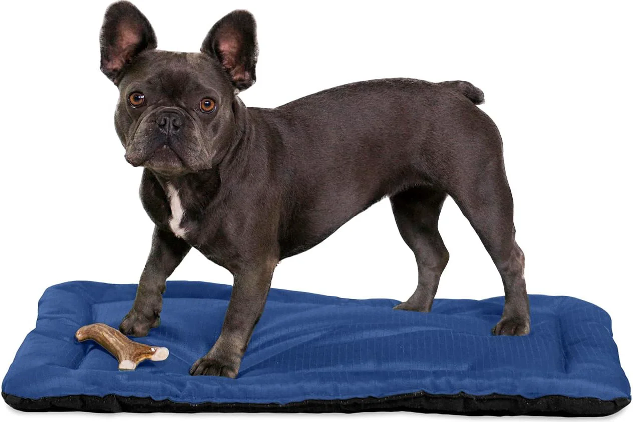 Breathable K9 Ballistics Tough Ripstop Dog Crate Pad - Durable Machine Washable with Non-Skid Bottom and 120-Day Warranty Fits 24 Wire Crates - X-Small Blue Quartz Secure