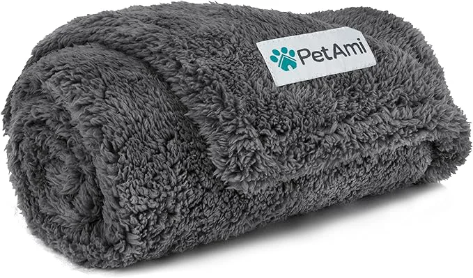 Powerful PetAmi Fluffy Waterproof Dog Blanket Solid