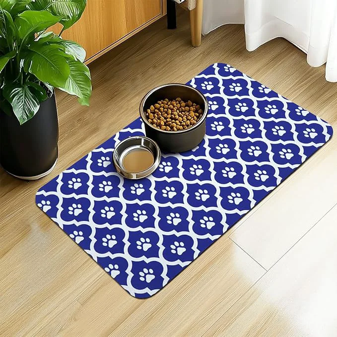 Refined Dog Food Mat 16X24 Inch Pet Feeding Absorbent Mats Efficient