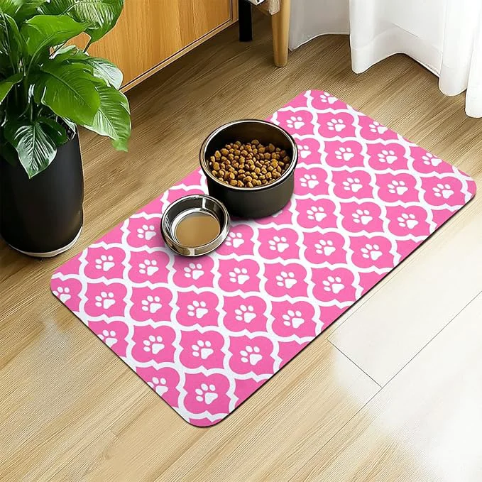 Dependable Dog Food Mat 16X24 Inch Pet Feeding Absorbent Mats Professional