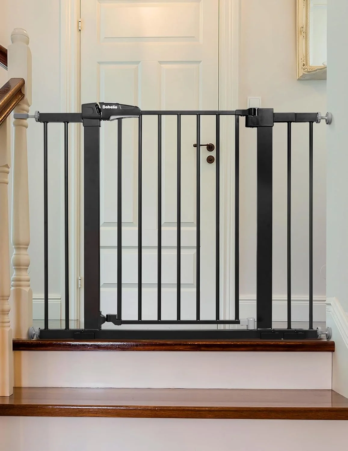 Next-Generation Babelio Baby Gate for Doorways and Stairs 26-40 Auto Close Dog Gate Easy-Install Pressure Mounted Satey Door No Drilling Safety Gate for Child and Pets Pressguard Black Prestigious