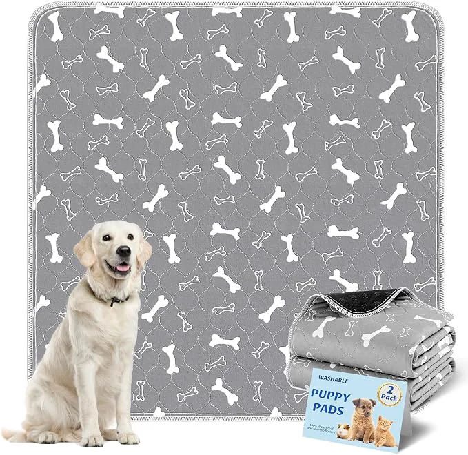 Casual Washable Pee Pads for Dogs Large 54 x 54 2-Pack Reusable Puppy Pads Pet Top-Quality