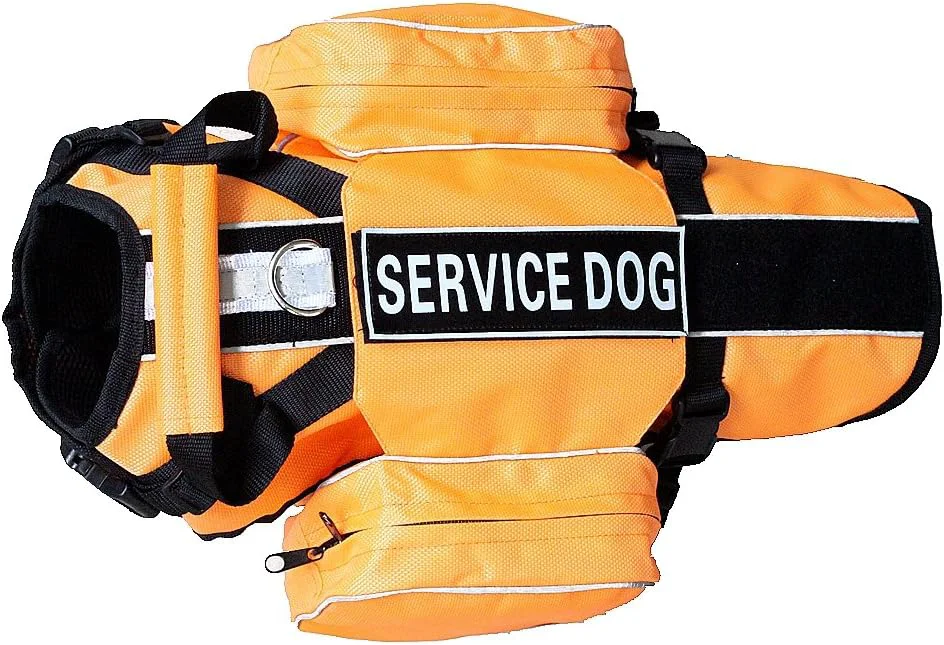 Efficient Serijoars Dog Vest Harnesses with Saddlebag Backpack for Camping Travel - Reflective Hound Hiking Backpack Saddle Bag - Lightweight Vest Harness for Medium Large Dogs Orange M Prestigious
