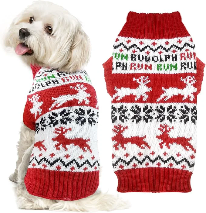 Trusted Dog Christmas Sweater Xmas Pet Clothes Cute Reindeer Christmas Dog Costume Crafted