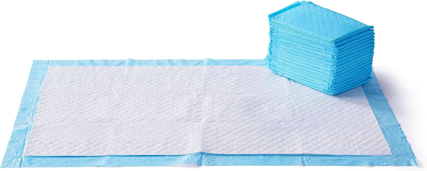 Efficient Amazon Basics Absorbent Dog and Puppy Pee Pads with 5-Layer Leak-Proof Design and Quick-Dry Surface for Potty Training Heavy Duty Absorbency Giant 27.5 x 44 Inch - Pack of 30 Blue White Reliable