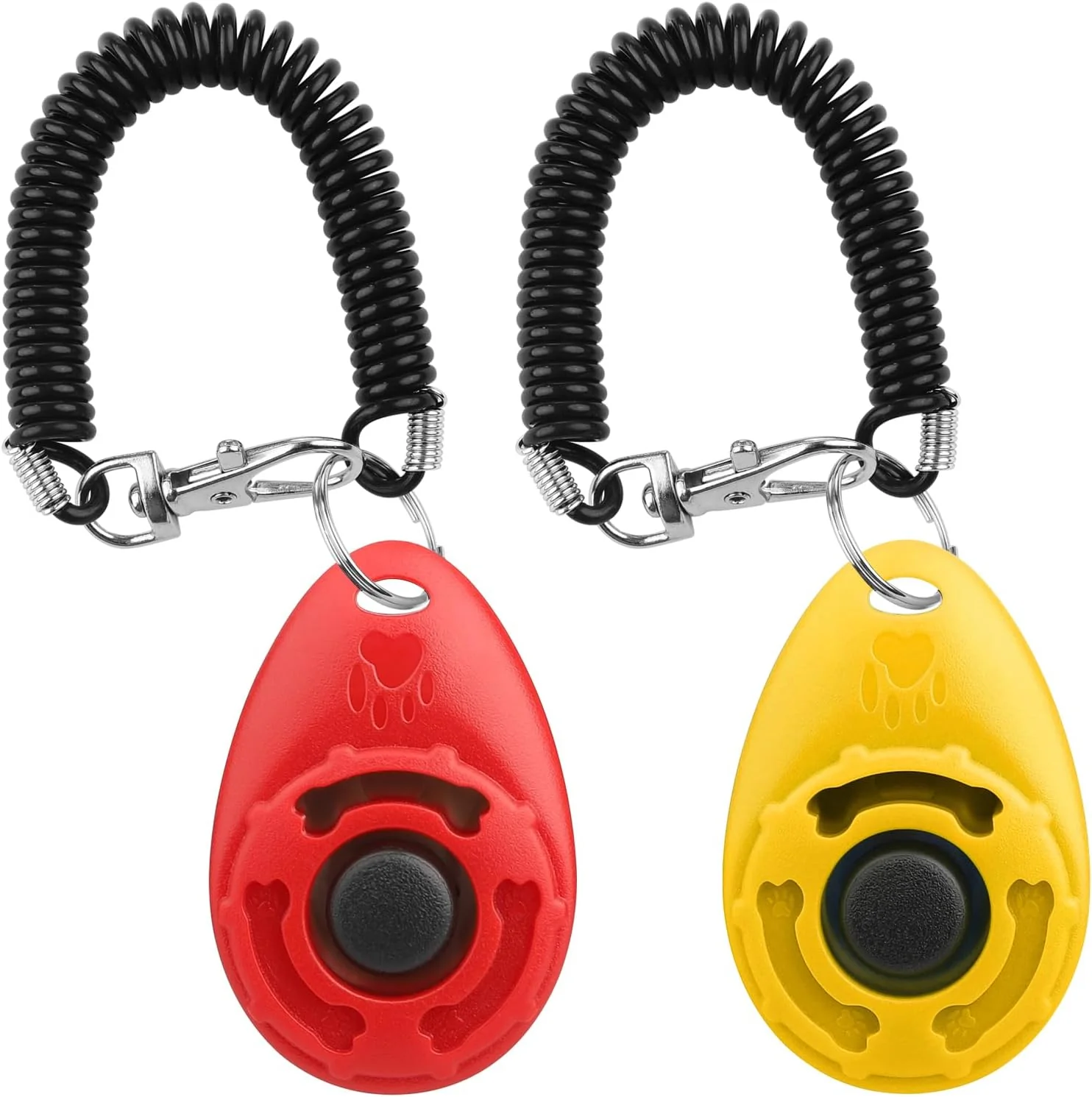Smart Dog Clicker for Training 2 Pack Dog Training Clicker Clicker Dog Training with Wrist Strap Pet Training Clicker for Dog Cat Puppies Behavioral Training Red and Yellow Premium Material