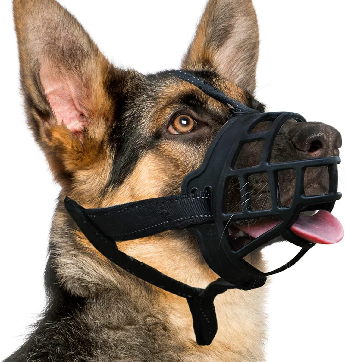 User-Friendly BARKLESS Dog Muzzle Silicone Basket Muzzle for Small Medium Large Dogs Soft Cage Mouth Cover Prevent Biting Chewing Allow Drinking Panting Suitable for German Shepherd Verified