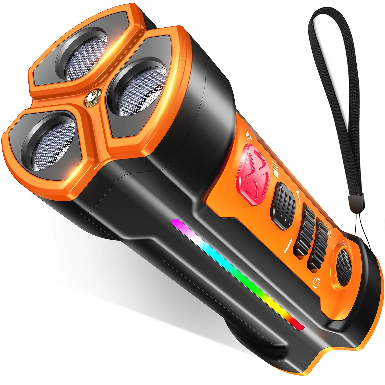Lightweight Chwwen Dog Bark Deterrent Device 2025 Release 3X-Head Ultrasonic Bark Silencer 55ft Range LED Flashlight Pure